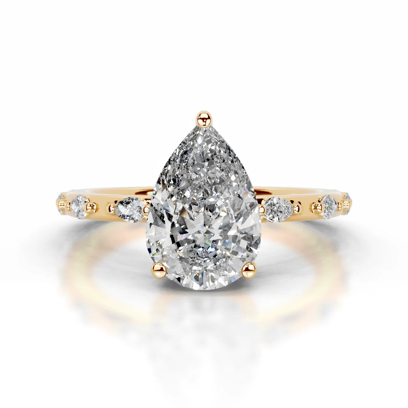 Everly Lab Grown Diamond Ring . Yellow Gold