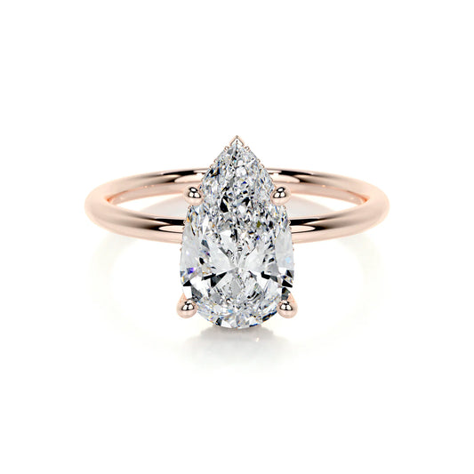 Halo Lab Grown Diamond Ring . Rose Gold