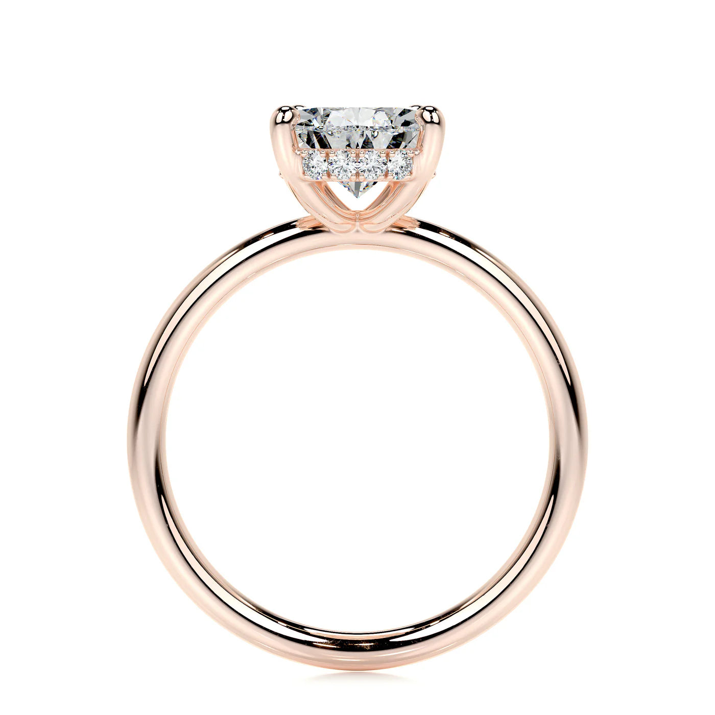 Halo Lab Grown Diamond Ring . Rose Gold