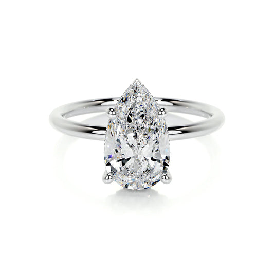 Halo Lab Grown Diamond Ring . White Gold