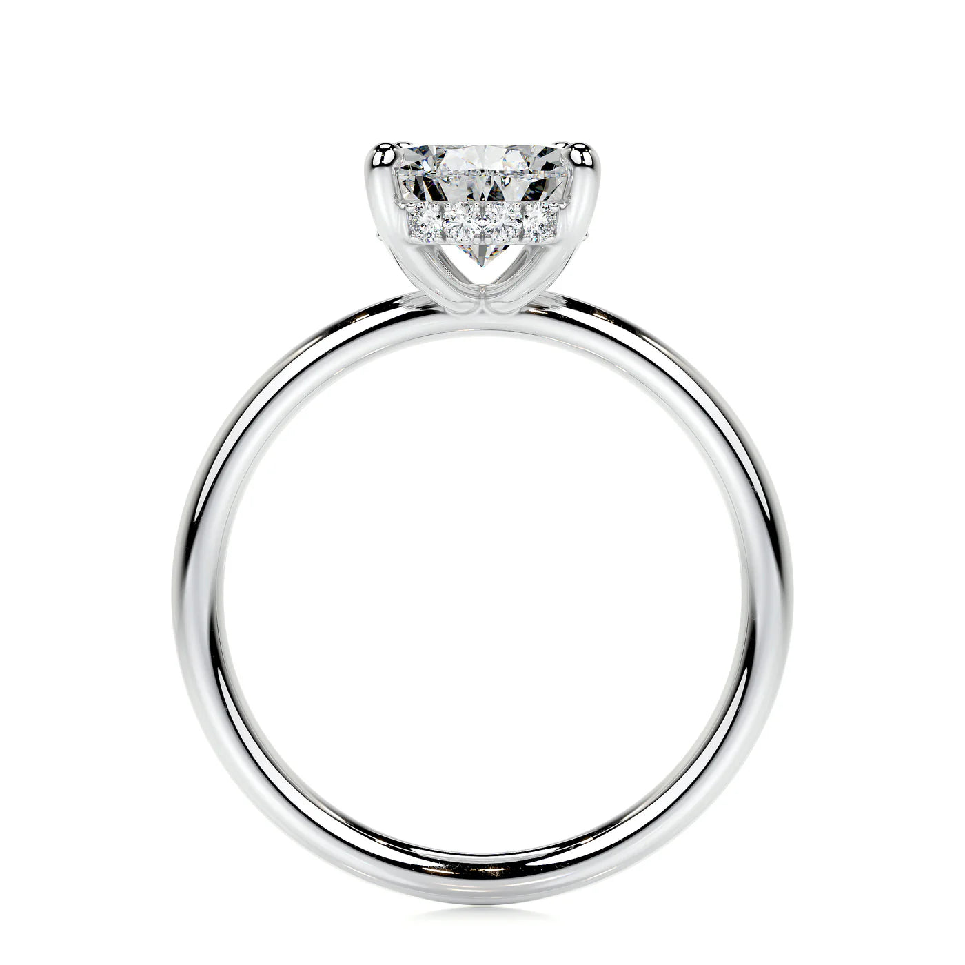 Halo Lab Grown Diamond Ring . White Gold