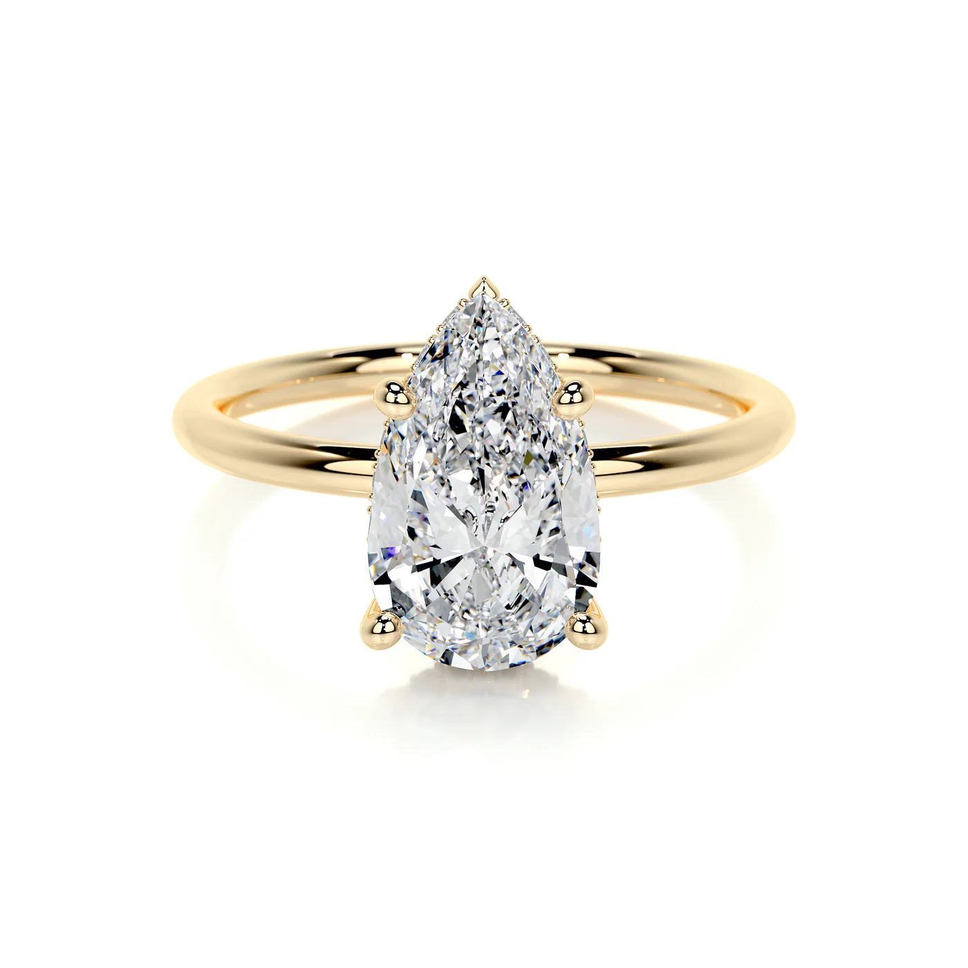 Halo Lab Grown Diamond Ring . Yellow Gold