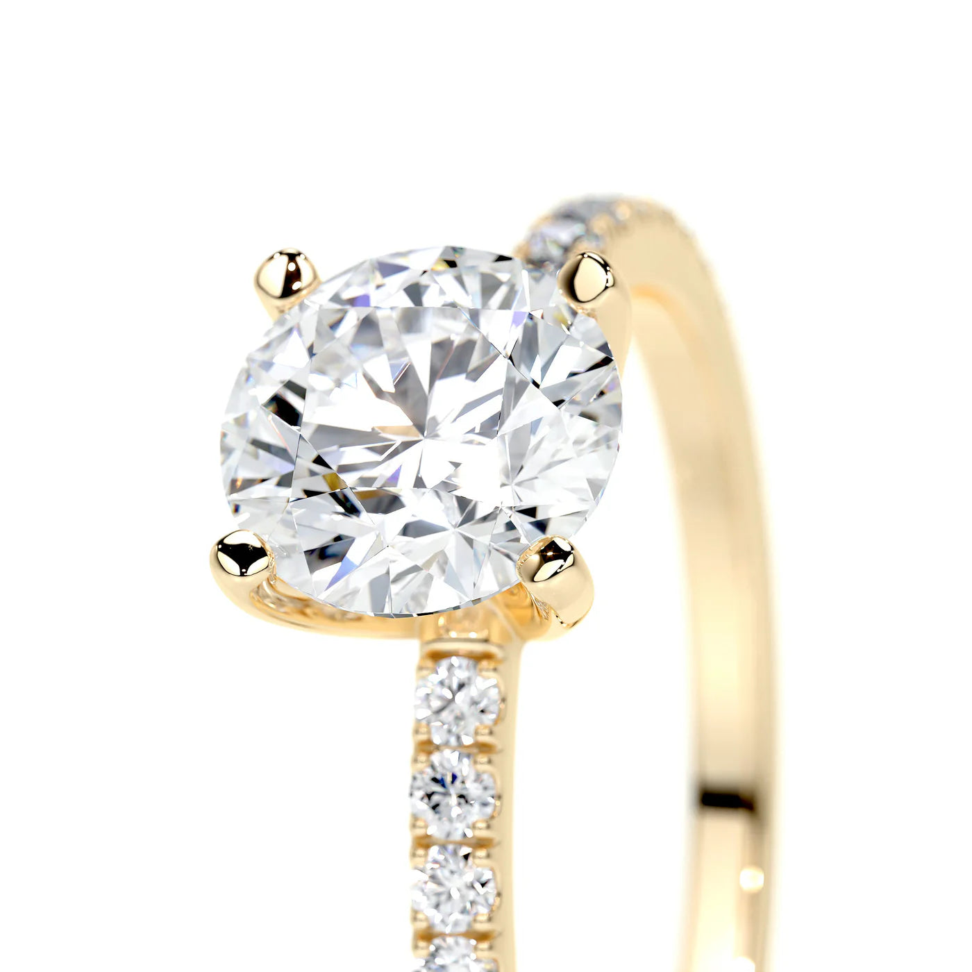 Lucent Lab Grown Diamond Ring . Yellow Gold