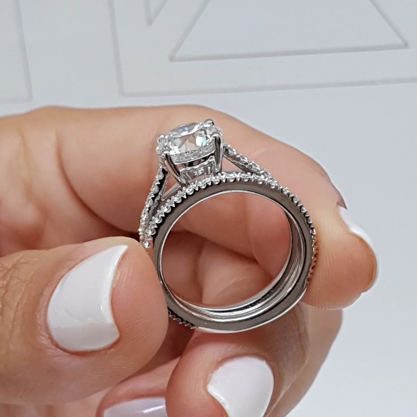 Lyric Lab Grown Diamond Ring . White Gold