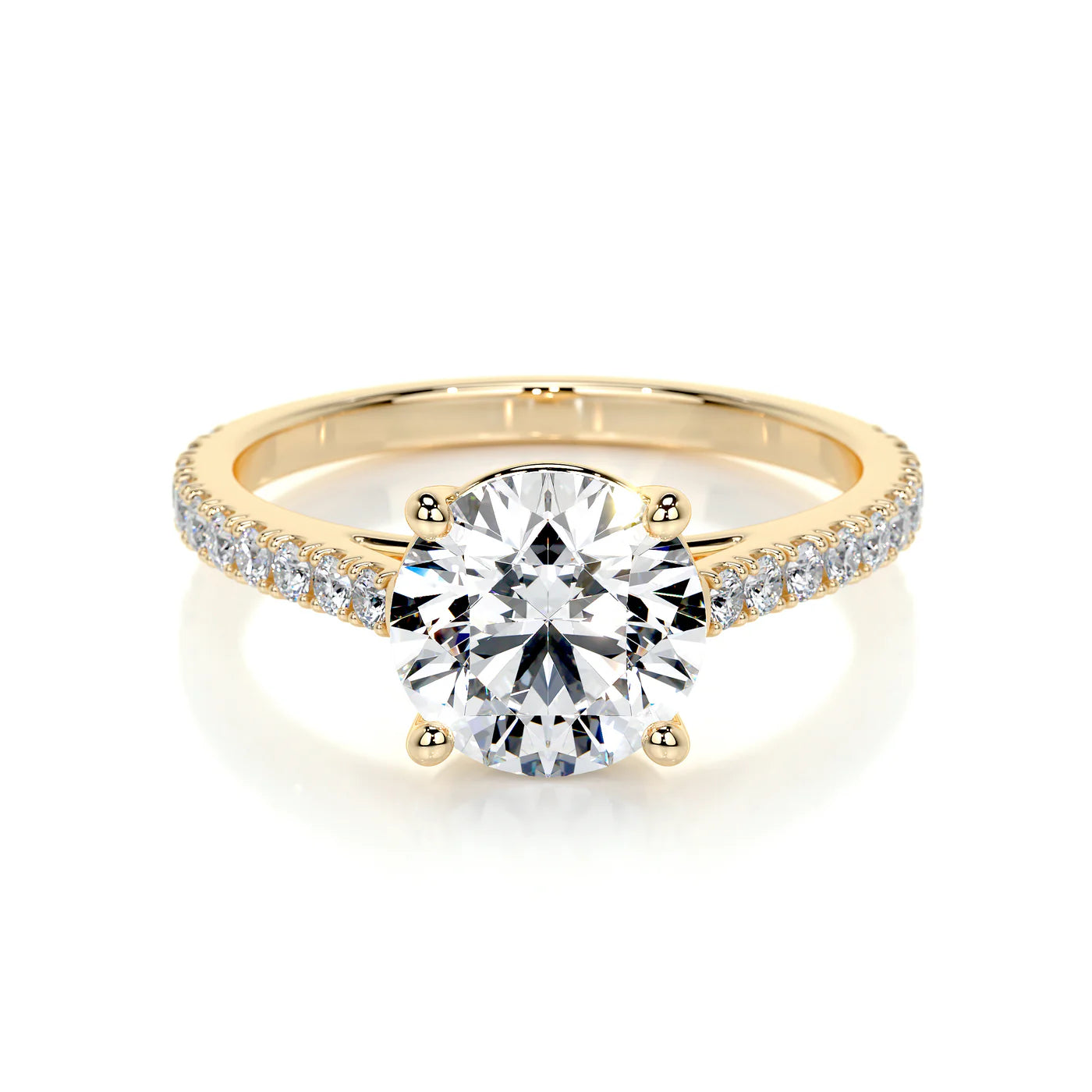 Pristina Lab Grown Diamond Ring . Yellow Gold