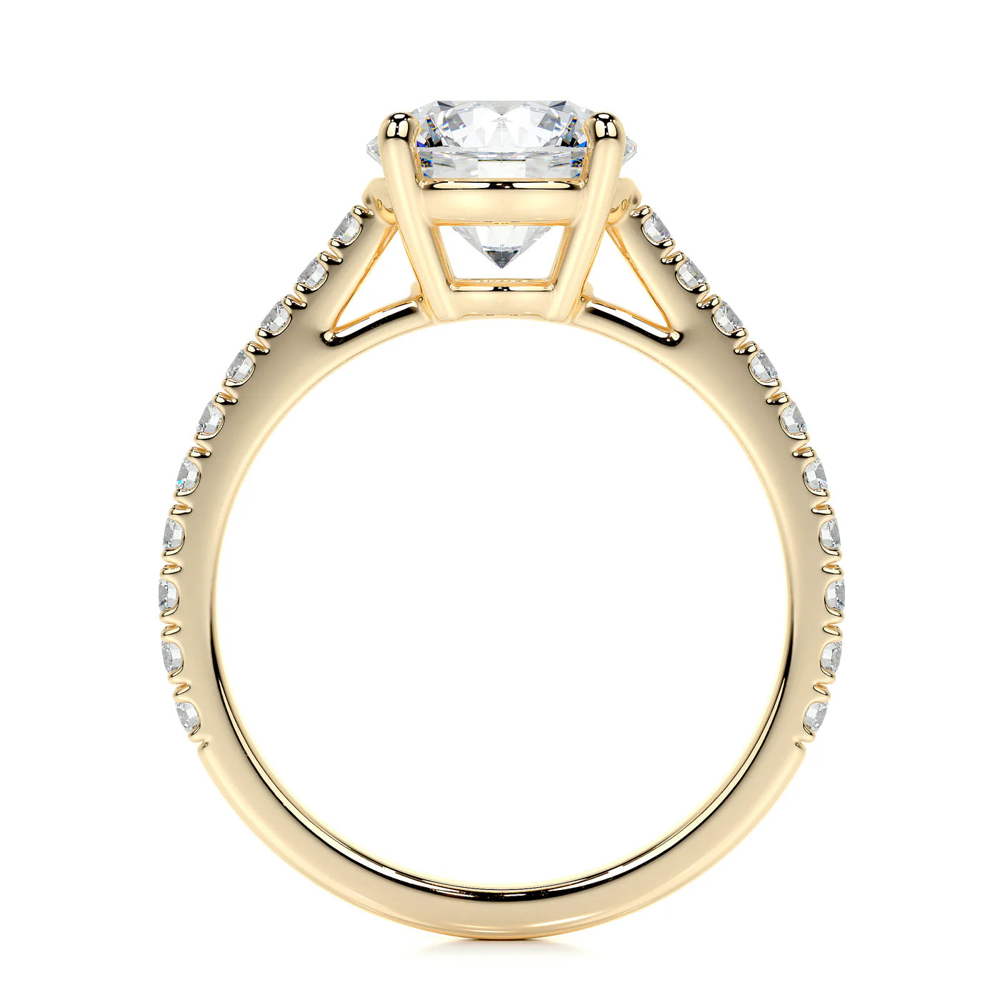 Pristina Lab Grown Diamond Ring . Yellow Gold